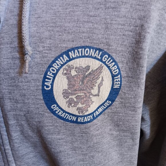 Vintage Men's Large Hoody Sweatshirt Jacket California National Guard Zip-Up Y2K - Picture 2 of 8